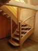 Escalier en frêne, garde corps inox.