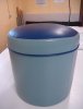 Pouf en cuir bleu